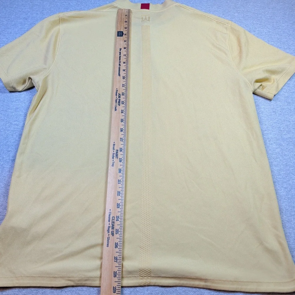 Nike Tiger Woods Dri-FIT Golf Polo Shirt Yellow Mens Large Blade Collar